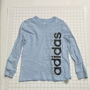 Adidas Sky Blue Long Sleeve Tee with Black Logo